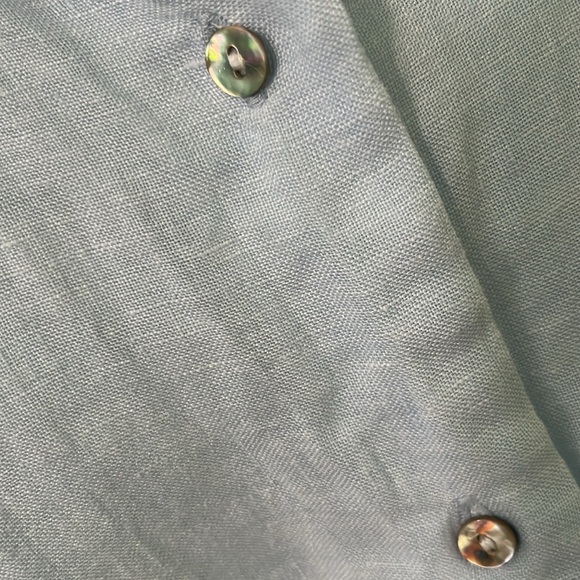 Rachel Roy blue linen shirt size M - Picture 6 of 6